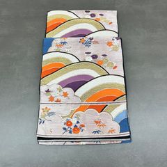 【美品】袋帯 刺繍 花柄