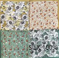 【スカーフ】シルク100％  スカーフ 53㎝　正方形　4柄　小花柄