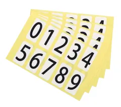 【迅速発送】ユポ 数字 ナンバー シール ステッカー 11K095 【小】 番号 ラベル PP加工 防水 耐候性 屋外【11×22mm/片】０～９の10種各1片×５シート 11K095