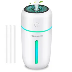 加湿器 卓上 デスク 小型 車載加湿器アロマディフューザー超音波式 350ml 大容量 コードレス 気化式 2段階ミスト 7色LEDライト 水漏れ防止 長時間運転 自動停止機能 オフィス 子供部屋 寝室 家庭 用 0