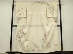 【美品】絽の附下　クレマチス　正絹　身丈158裄67 クリーニング済⭐︎着物のみ 美品】絽の附下 クレマチス 正絹 身丈158裄67 クリーニング済