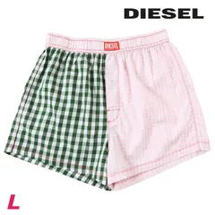 新品・未使用 ディーゼル DIESEL [Lサイズ] パンツ 下着 アンダーウエア メンズ ウエストゴム チェック柄 切替 コットン トランクス UUBX-STARK