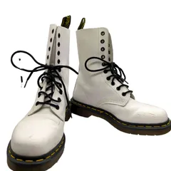 ドクターマーチン Dr.Martens 英国製 1490 WHITE 10ホール レザー ロング ブーツ メンズ UK：5 