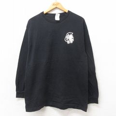 L/古着 長袖 ビンテージ Tシャツ メンズ 00s インディアン コットン クルーネック 黒 ブラック 25may21 中古
