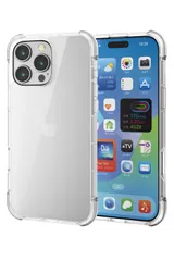【数量限定】エレコム iPhone 16 Pro Max ケース 背面クリア 耐衝撃 衝撃吸収 軽量 ハイブリッド ワイヤレス充電対応 4つ角エアークッション MUBRAIN クリア×クリア PM-A24DHVAIRCR