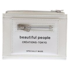 beautiful people (ビューティフルピープル) LINING LOGO POCKET コンパクトウォレット 財布 ホワイト