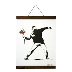 Banksy バンクシー アートフレーム Molotov(Brown Hanger style) 【bicosya/美工社】 IBA-61994 サイズ400x530x23mmのサムネイル