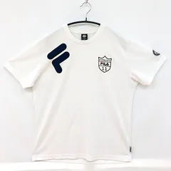 古着　FILA　フィラ　メッシュ　半袖　Uネック　Tシャツ　ユニセックス　ポリエステル100%　白　サイズ不明
