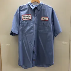 Dickies/ディッキーズ 半袖 シャツ 企業ロゴ ワッペン ワークシャツ NICARAGUA製 メンズ L ブルー