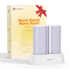 RORRY 2026 昇進版 充電式カイロ ハンドウォーマー 電子式 （2個セット・10000mAh大容量・充電と収納一体スタンド付）4段階温度調節（40-55℃） 繰り返し使える 最大10時間連続使用可 円筒形 アルミ合金製 360°全面発熱 3秒急速加熱