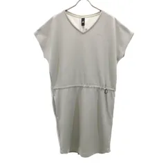 adidas アディダス フレンチスリーブ 膝丈ワンピース M グレー レディース 古着