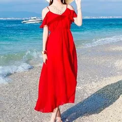 リゾート風キャミソールワンピース ミモレ ミモレ丈 ロング ロング丈 マキシ 9分丈 ノースリーブ 襟なし かわいい 大人可愛い きれいめ シンプル カジュアル 大人 上品 おしゃれ お洒落 かっこいい こなれ感 ラブリー キュート ガーリー 存在感 抜け感 