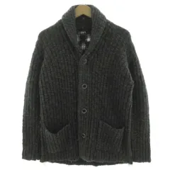 コムサメン COMME CA MEN カーディガン カウチンニット ショールカラー 厚手 ウール混 グレー Lのサムネイル