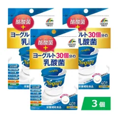 【3個】ヨーグルト30個分の乳酸菌 + 酪酸菌 40粒 約20日分 栄養補助食品 ヨーグルト風味 フェカリス菌 有胞子性乳酸菌 ラブレ菌 ビフィズス菌 KT-11乳酸菌 オリゴ糖 食物繊維 腸活 腸内フローラ 噛んでもOK サプリメント 持ち歩き