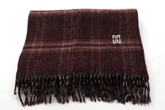 ダックス マフラー ロゴ刺繍 チェック柄 イングランド製 ブランド メンズ レッド DAKS 【中古】のサムネイル