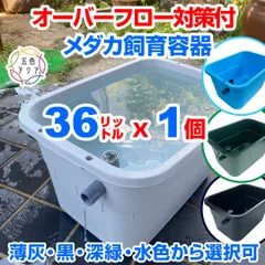 メダカ飼育ケース 36㍑x1個【4色あり】オーバーフロー加工付 金魚・メダカ飼育容器 メダカ鉢 小亀 睡蓮 水草 ビオトープ 水槽 タライ トロ舟 NVボックス 五色アクアのサムネイル