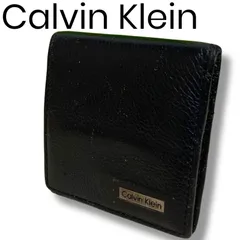 Calvin Klein カルバンクライン ブラック 折りたたみ財布 コインケース ボタン メンズウォレット 000950H