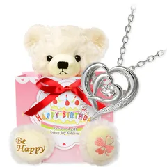 ハッピーテディベアが届けるサプライズギフト ハッピーテディベア シルバーネックレス HTB-01