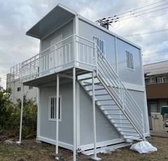 プレハブハウス ユニットハウス 2階建て 事務所 店舗 倉庫物置 喫煙所 更衣所 組み立て式 連結可能プレハブ 仮設住宅 仮設スーパーハウス