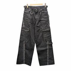 未使用品 MINUS Slash Seam Twist Cargo Jeans NOIR M-P1-PT21 マイナス スラッシュ ツイスト カーゴ ジーンズ ブラック サイズ 4
