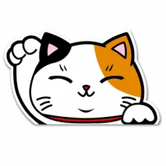 【迅速発送】SignStore 招き猫ステッカー 約9cm×14.5cm おしゃれ オリジナル シール かわいい イラスト ネコ グッズ ステッカー 車 日本製 防水 car_character_05_Color (白茶黒)