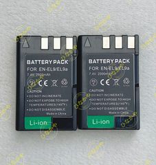 【新品】ニコン Nikon対応 EN-EL9 EN-EL9a 互換バッテリーパック 電池パック 充電電池 充電式電池 保護カバー付 残量表示 純正充電器対応 7.4V 2000mAh お得な２個セット