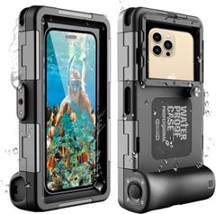 【即日発送】潜水用ケース iphone 水中撮影 ケース 防水ケース スマホ用 水中撮影・写真 IPX8標準防水レベル水深さ15mまで潜水 水泳 防水ポーチ お風呂 海水浴 夏フェス 温泉 お釣り 排気機能 ストラップ付き (ブラック)