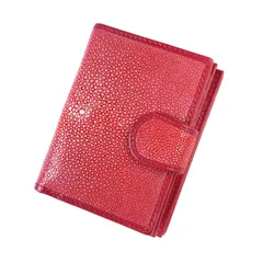 スティングレイ★二つ折り財布★新品★高級感★シャイニング★エイ革★レッド