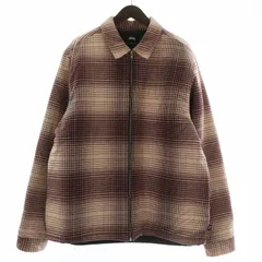 希少サイズ 美品 Stussy ステューシー オンブレチェック ジップブルゾン 90'S OLD STUSSY OMBRER CHECK PATTREN ZIP UP COTTON JACKET