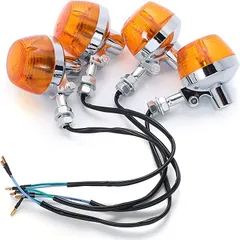 one+lifestyle 互換品 バイク ウィンカー CB ホーク バルブ ショートステー 付き オレンジ 汎用 前後 4個セット(シルバー オレンジ,  ショート)