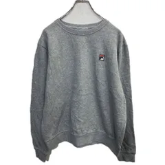 FILA ロゴスウェット トレーナー L グレー フィラ ワンポイントロゴ 裏起毛 プルオーバー 古着卸 アメリカ仕入 a708-5926