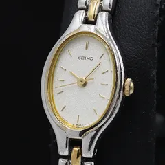【稼働】SEIKO クオーツ 1F21-5A00 シルバー レディース 美品】SEIKO 腕時計1F21 5A00 レディース シルバーゴールド