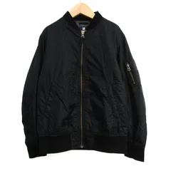 ユニクロ ブルゾン ジャケット アウターMA-1 中綿 ミリタリージャケット キッズ 男の子用 140サイズ ブラック UNIQLO 【中古】