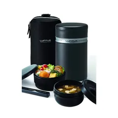 ステンレス 保温 ランチボックス バッグ付 ランタスBS ブラック　お弁当★323973