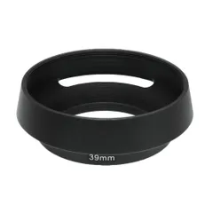 uxcell 39mm レンズフード 金属製ねじ込み式マウントカメラ湾曲フード傾斜ベント付きライカズミクロンエルマーニコンオリンパス富士レンズ用 黒 1個