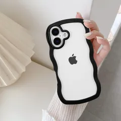 【数量限定】QLTYPRI iPhone 16 ケース クリア TPUカバー おしゃれ 韓国 可愛い 透明 薄型 軽量 耐衝撃 スマホケース ワイヤレス充電対応 ストラップホール付き アイフォン16 ケース 6.1インチ 対応 - ブラック