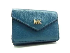 ■美品■ MICHAEL KORS マイケルコース レザー 三つ折り 財布 ウォレット 札入れ 小銭入れ カード入れ レディース ブルー系 DH3849