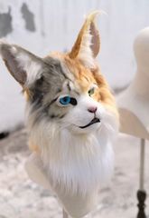 着ぐるみヘッド 猫 NO.237 リアルスタイル 全頭ヘッド ケモノ ファースーツ ぬいぐるみ コスプレ コスチューム kigurumi 一点物