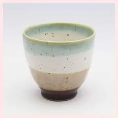 （３Ｐセット）瀬戸焼　彩ライン　湯呑（緑）　※陶器,贈り物,個性的,シリーズ,高級感,高品質,日本製,レトロモダン,かわいい,湯飲み,コップ,家族,シンプル,4色,カラフル,パステルカラー　◎2セット目以上大幅値引き対象商品♪