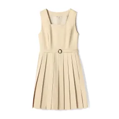 ☆ ベージュ ☆ XL ☆ ジャンパースカート レディース pkskirt1107 ジャンパースカート プリーツ サロペット プリーツスカート スクール スカート ワンピース 学生服 膝丈 ひざ丈 制服 学生 シンプル 無地 入学式 卒業式 フォーマル