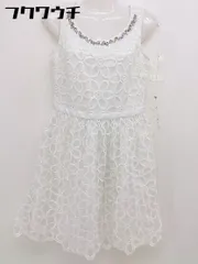 ◇ Chesty チェスティ ビジュー付き 刺繍 ノースリーブ ミニ ワンピース サイズ0 オフホワイト レディース  【中古】 【1112020009891】