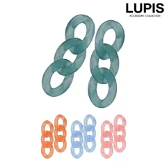 ピアス レディース 大ぶり チェーン ボリューム BIG マット 透け感 シアー シルバー925 アクリル lupis v1340