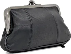 lattre がま口 財布 レディース 親子 がまぐち ポーチ ブラック 黒 大人おしゃれ( ブラック)