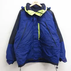 XL/古着 コロンビア 長袖 ナイロン ジャケット パーカー メンズ 00s ワンポイントロゴ 大きいサイズ 紺他 ネイビー 内側フリース 24dec17 