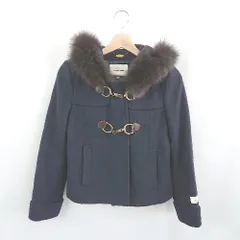 【美品】レッセパッセ ファーティペット付きコート　ノーカラー　ビジュー レッセパッセ ノーカラー ビジュー コート38サイズ ファーティ