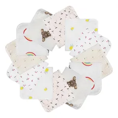 ガーゼハンカチ 赤ちゃん ガーゼ ハンカチ よだれかけ 綿100％ 2重ガーゼ 12枚セット 30*30cm 薄手 速乾 ベビー 新生児 女の子 男の子 保育園 出産祝い