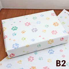 【１００枚】B２サイズ肉球柄包装紙（カラー）猫柄 犬柄 足跡