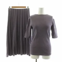 ミラオーウェン Mila Owen セットアップオーガニック半袖ニット スカート ロング 1 パープル 09WNT211318 09WNS211317 /NQ