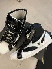 Mizuno ミズノ ボクシングシューズ 黒/白 ハイカット25.5cm MIZUNO 【サイズ交換送料無料】ミズノ ボクシング ボクシング