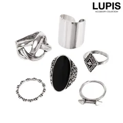 指輪 リング セットリング レディース シルバー ワイド 大ぶり フリー 幅広 アンティーク ゴシック ボリューム スパイク ルピス v0994